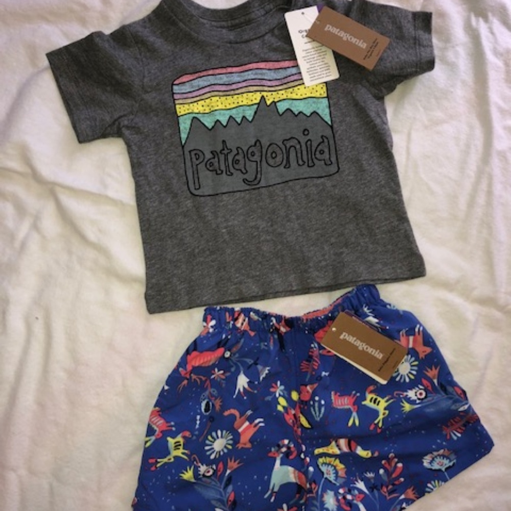 Patagonia Swimsuit & T-Shirt (Baby Baggies Style)